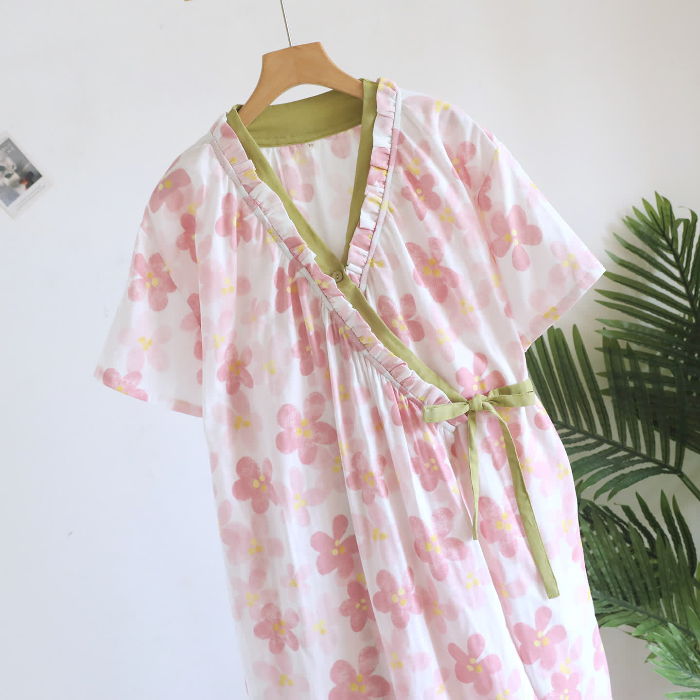 Sakura Blumenmuster Kimono-Nachthemd aus Baumwollgaze - image 4