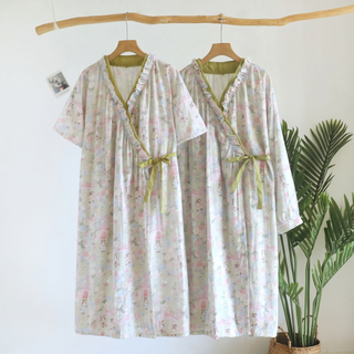 Märchenhaftes Cottagecore-Yukata-Kleid aus Baumwollgaze - image 0