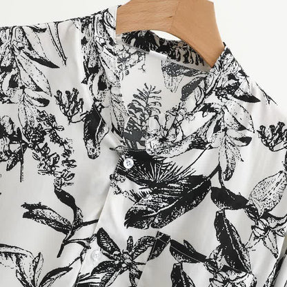 Pyjama-Set mit monochromem botanischem Muster - image 2