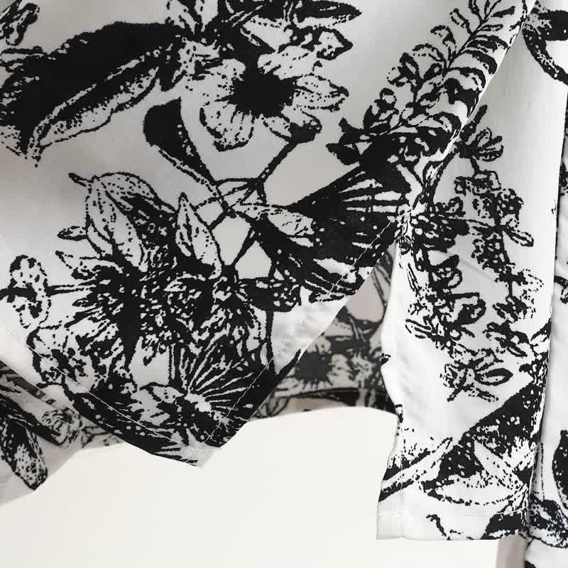 Pyjama-Set mit monochromem botanischem Muster - image 6