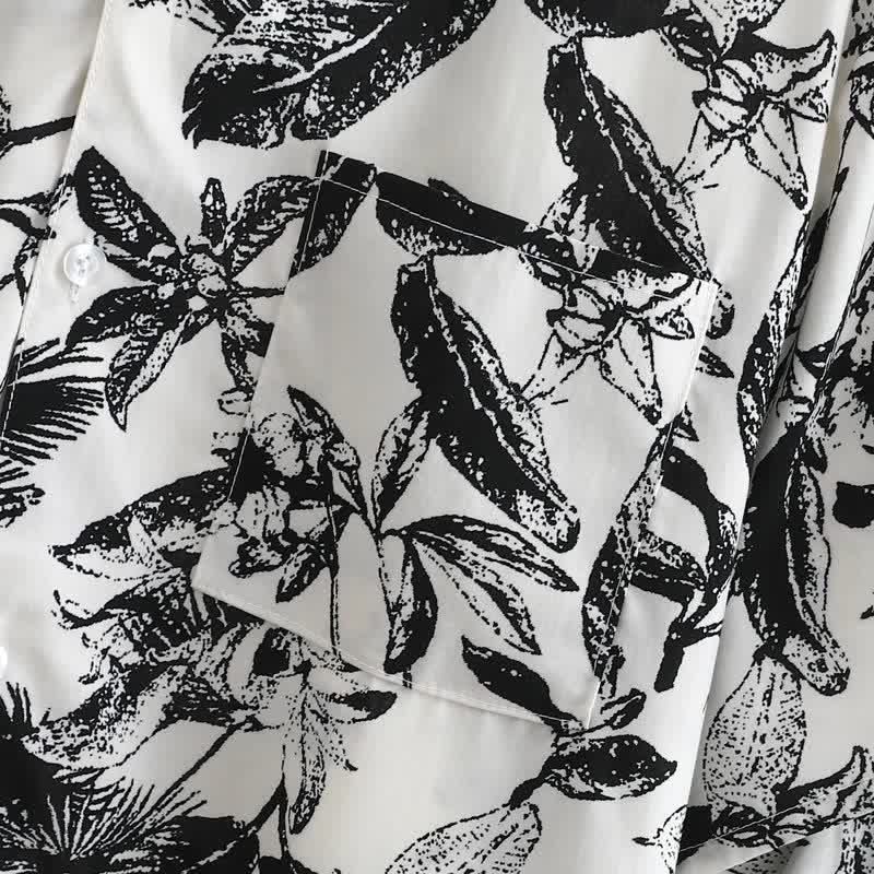 Pyjama-Set mit monochromem botanischem Muster - image 3