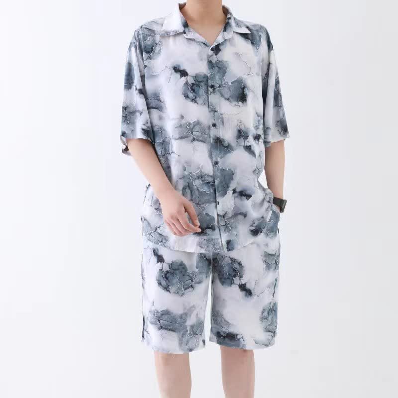 Unisex-Pyjama-Set im Ink-Wash-Stil - image 3