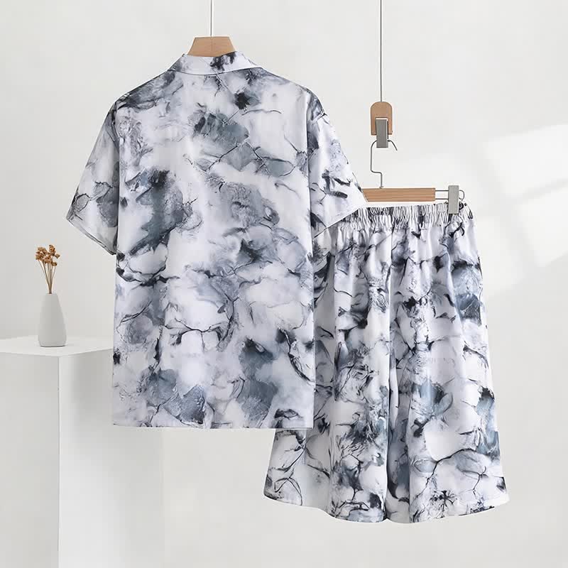 Unisex-Pyjama-Set im Ink-Wash-Stil - image 1