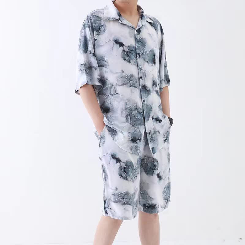 Unisex-Pyjama-Set im Ink-Wash-Stil - image 2