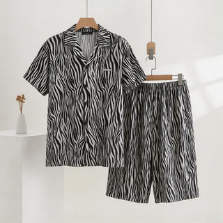 Unisex-Pyjama-Set aus Modal mit Zebramuster - Grau - 3XL - image 0