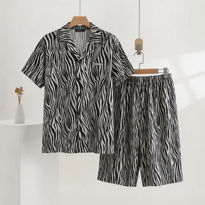 Unisex-Pyjama-Set aus Modal mit Zebramuster - Grau - 3XL - image 0