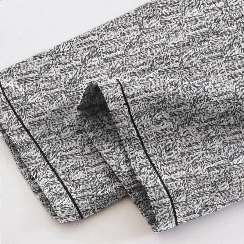 Grauer, abstrakter Baumwoll-Pyjama-Set - image 5