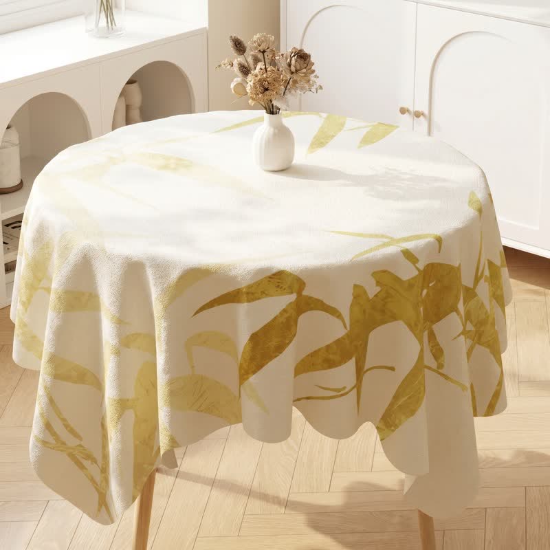 Tischdecke im Landhausstil mit botanischem Blattmuster - image 2