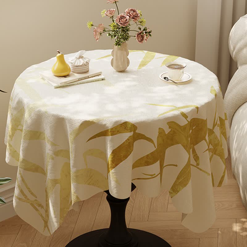 Tischdecke im Landhausstil mit botanischem Blattmuster - Beige - 140 x 220cm - image 0