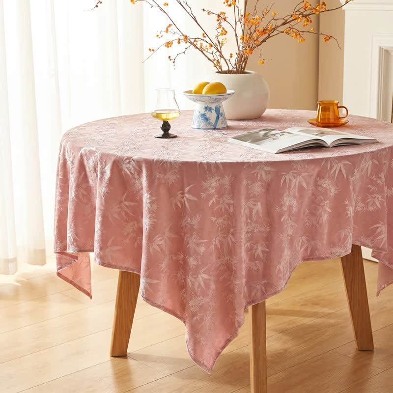Elegante rosa Tischdecke aus Bambus-Jacquard - image 2