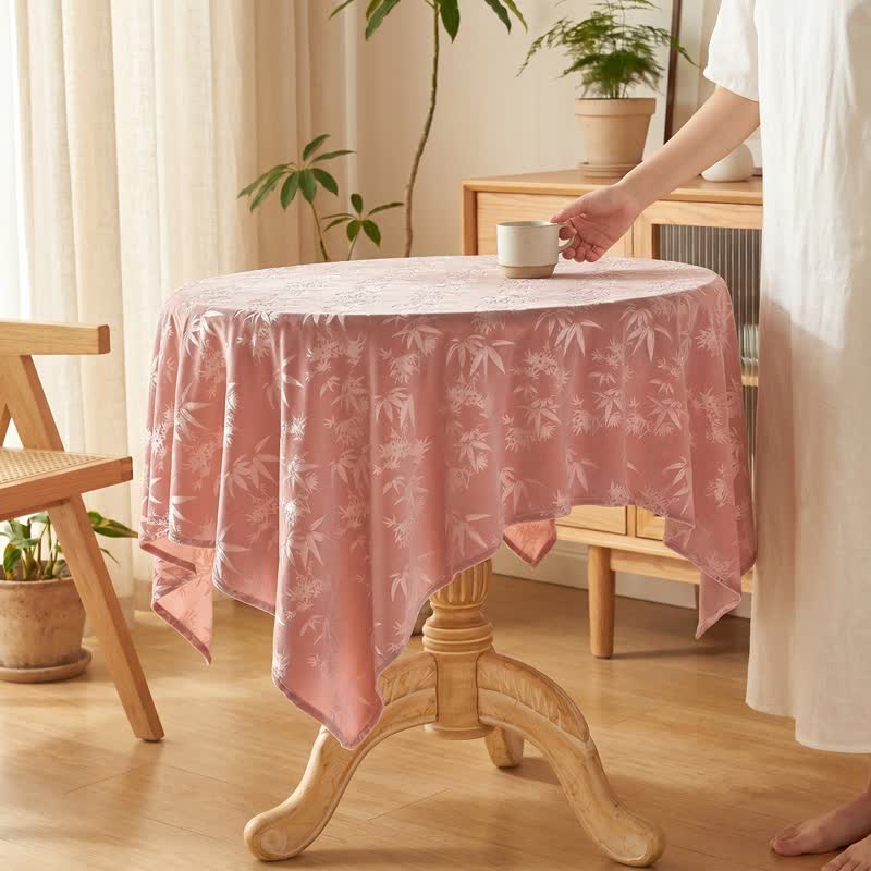 Elegante rosa Tischdecke aus Bambus-Jacquard - image 1
