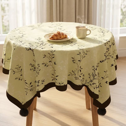 Tischdecke im rustikalen Stil mit botanischem Quastenmuster - image 1