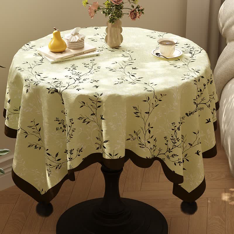 Tischdecke im rustikalen Stil mit botanischem Quastenmuster - Grün - 140 x 220cm - image 0