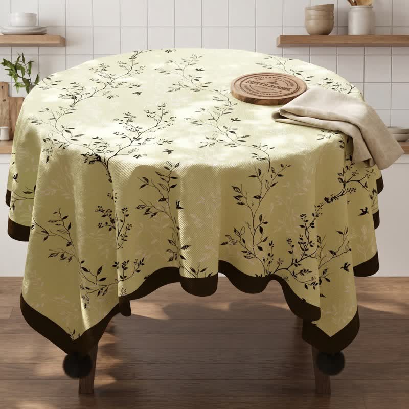 Tischdecke im rustikalen Stil mit botanischem Quastenmuster - image 2