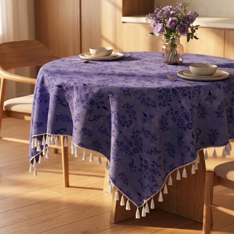 Vintage Tischdecke mit Astblatt-Quasten - image 3