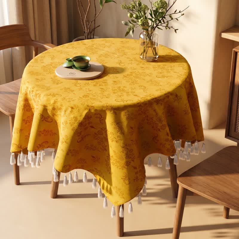Vintage Tischdecke mit Astblatt-Quasten - image 8