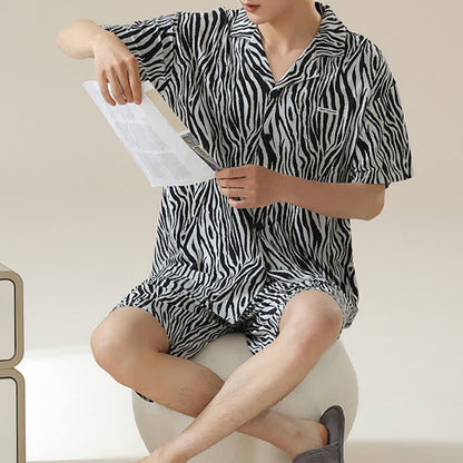 Unisex-Pyjama-Set aus Modal mit Zebramuster - image 1