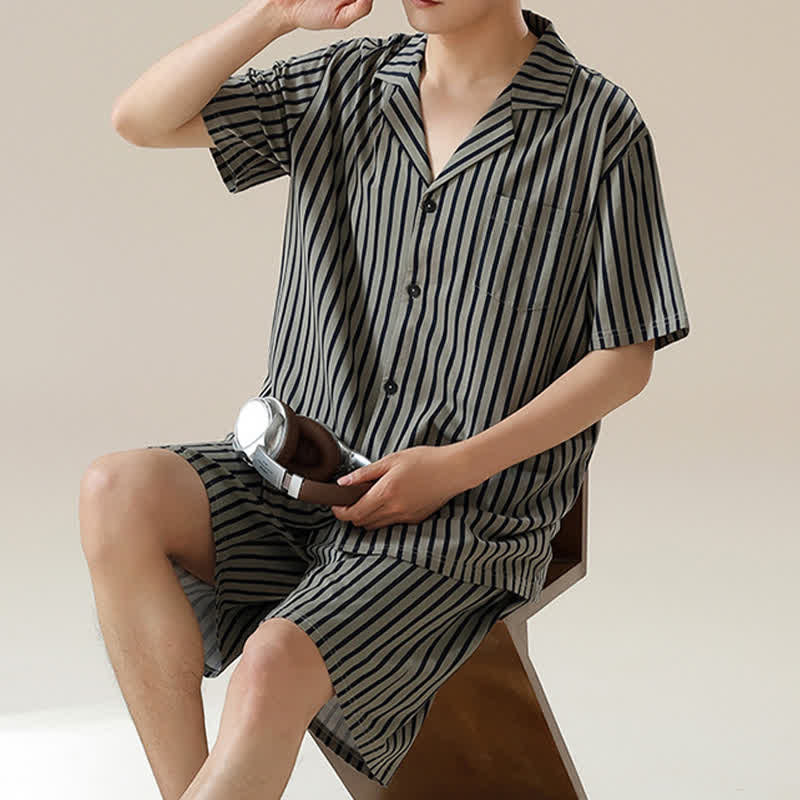Unisex-Pyjama-Set aus Modal mit Streifen - image 1