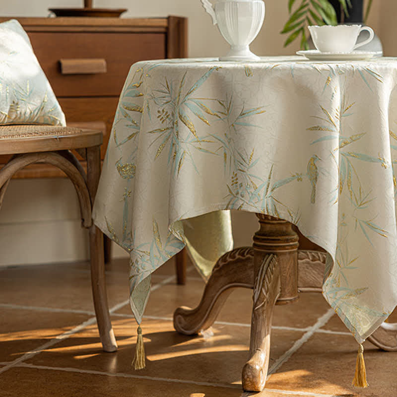 Elegante Tischdecke mit Bambusblattquasten - image 5