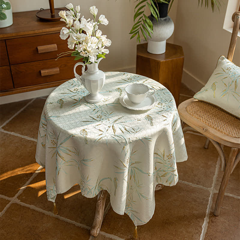 Elegante Tischdecke mit Bambusblattquasten - image 4