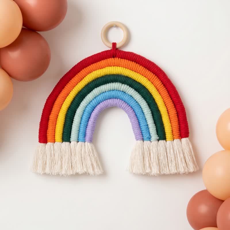 Boho-Regenbogen-Makramee-Wandbehang aus Baumwolle - Regenbogen - image 0