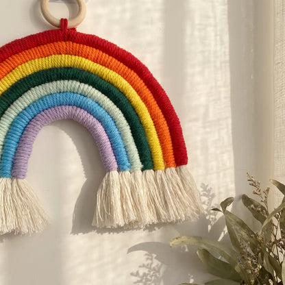 Boho-Regenbogen-Makramee-Wandbehang aus Baumwolle - image 4