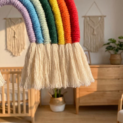 Boho-Regenbogen-Makramee-Wandbehang aus Baumwolle - image 5