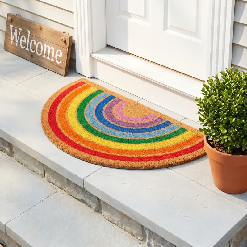 Regenbogenfarbener, rutschfester Kokosfaserteppich für den Eingangsbereich - image 3