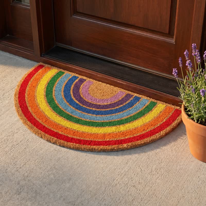Regenbogenfarbener, rutschfester Kokosfaserteppich für den Eingangsbereich - image 1