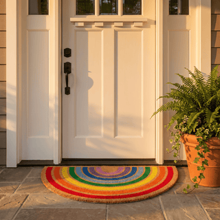 Regenbogenfarbener, rutschfester Kokosfaserteppich für den Eingangsbereich - 39'' × 47'' - image 0
