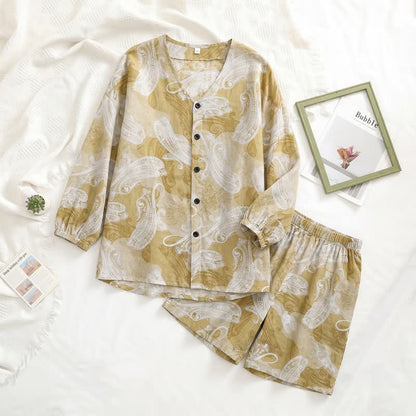Pyjama-Set mit Paisley-Muster und V-Ausschnitt - image 1