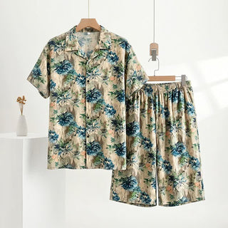 Unisex Loungewear-Set mit Blumenmuster - Grün - 5XL - image 0