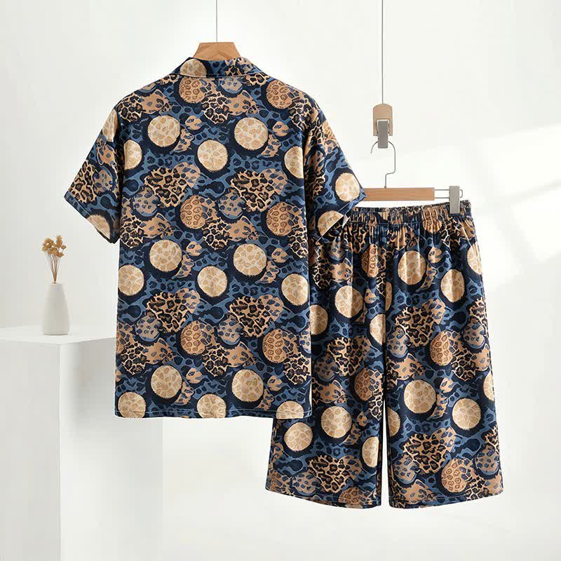 Loungewear-Set mit Leopardenmuster in Marineblau - image 4