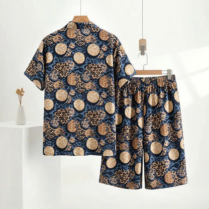Loungewear-Set mit Leopardenmuster in Marineblau - image 4