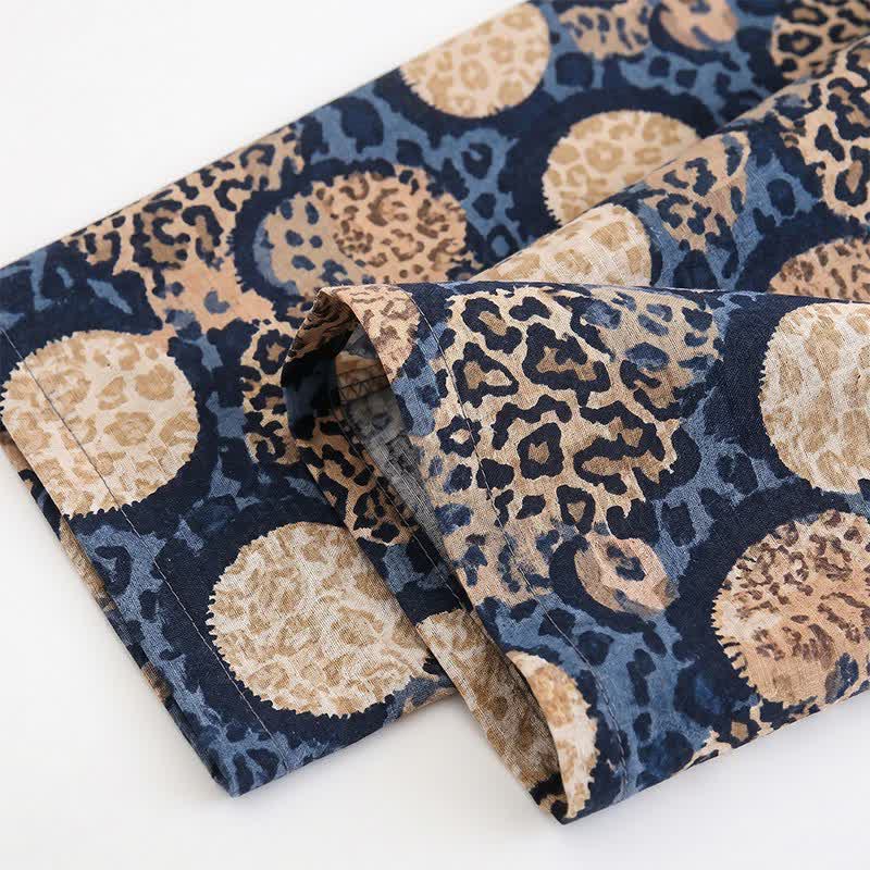 Loungewear-Set mit Leopardenmuster in Marineblau - image 7