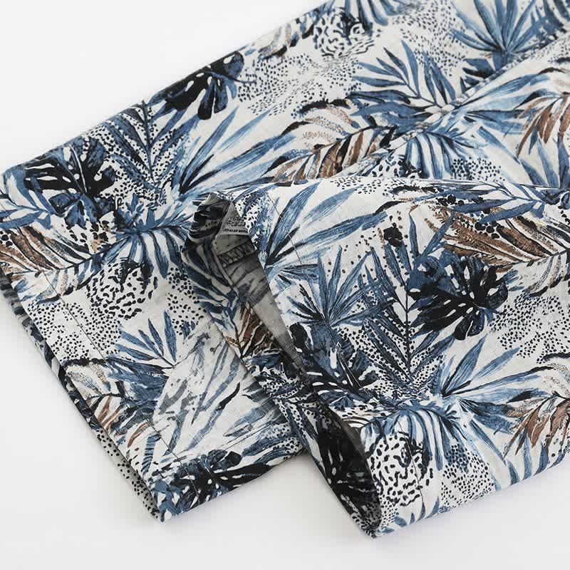Loungewear-Set mit tropischem Blätterprint - image 7