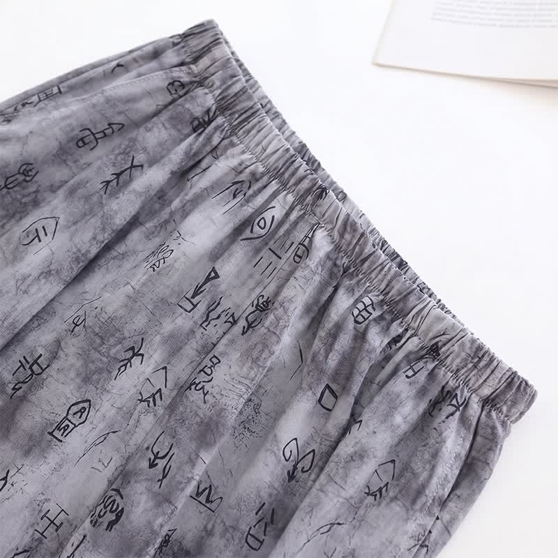 Graues Loungewear-Set mit Vintage-Symbolprint - image 4