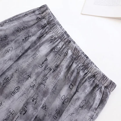 Graues Loungewear-Set mit Vintage-Symbolprint - image 4