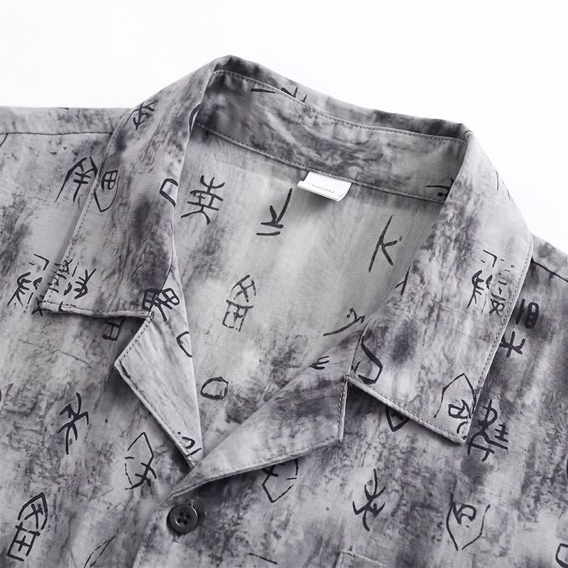Graues Loungewear-Set mit Vintage-Symbolprint - image 3