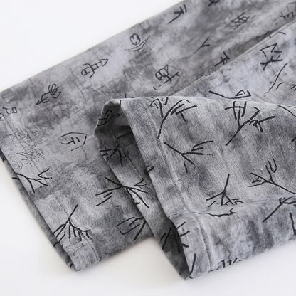 Graues Loungewear-Set mit Vintage-Symbolprint - image 5