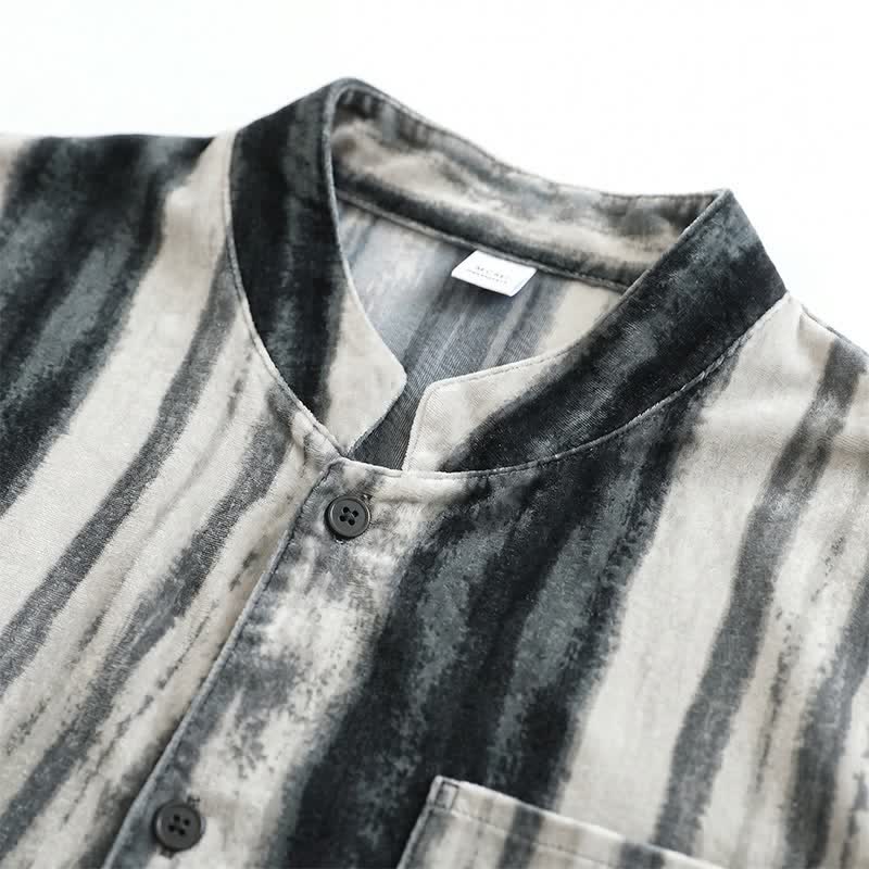 Unisex-Pyjama mit Stehkragen und Tintenstreifen - image 3