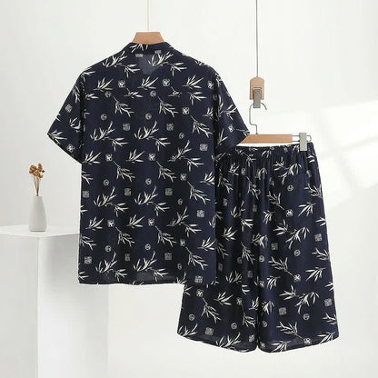 Unisex Loungewear-Set mit Bambusblattmuster - image 2