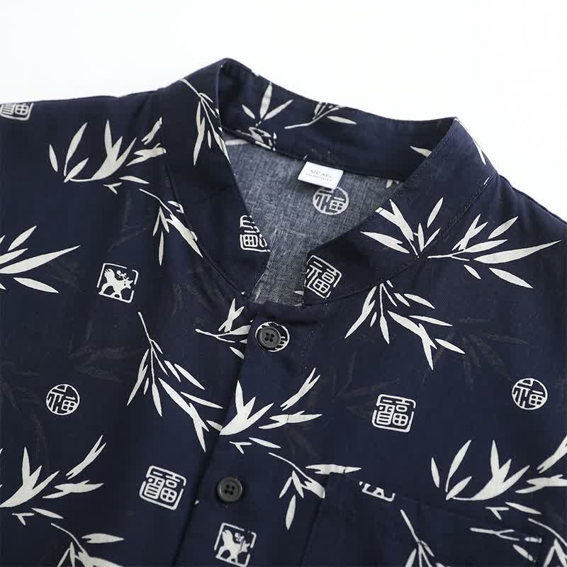 Unisex Loungewear-Set mit Bambusblattmuster - image 3