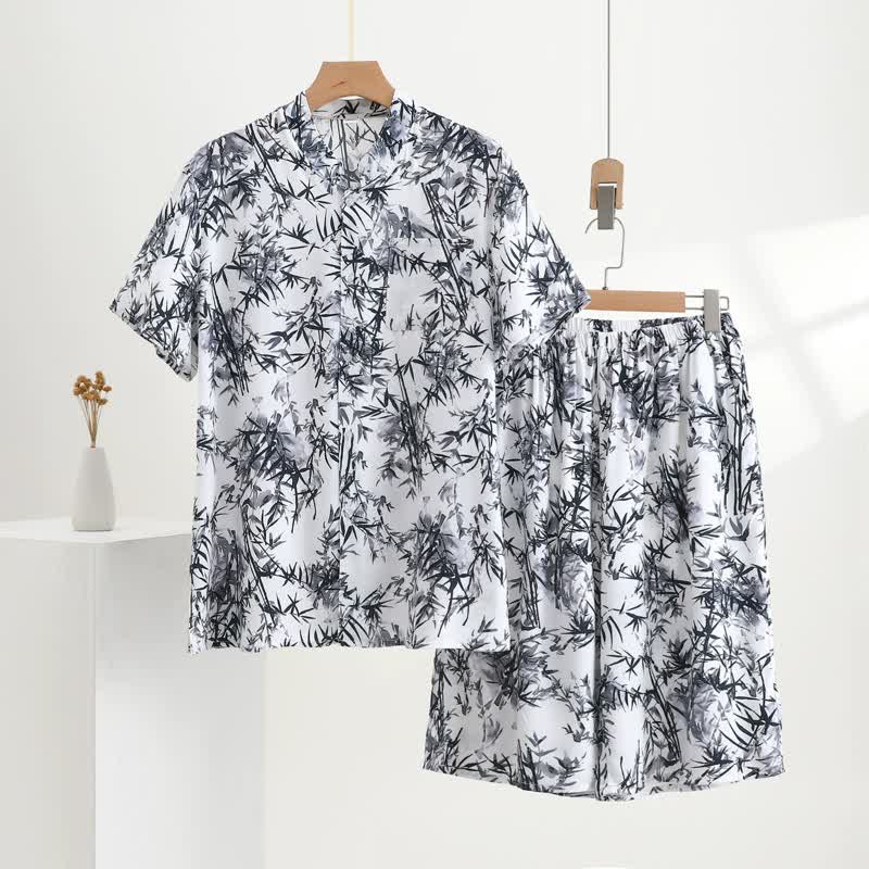 Unisex-Pyjama-Set mit Bambusprint - Weiß - 5XL - image 0