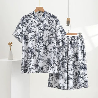 Unisex-Pyjama-Set mit Bambusprint - Weiß - 5XL - image 0