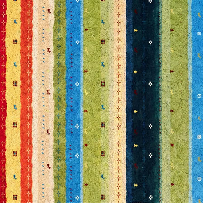 Boho-Regenbogenstreifen-PVC-Teppich mit rutschfester Oberfläche - image 6