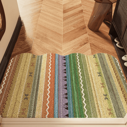 Vintage-Regenbogenstreifen-Eingangsteppich mit rutschfester Oberfläche - 35'' × 47'' - image 0