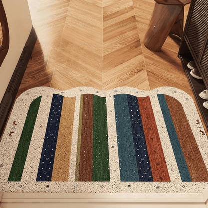 Türvorleger mit Streifenmuster und Wellenkante im Bohème-Stil - 35'' × 47'' - image 0