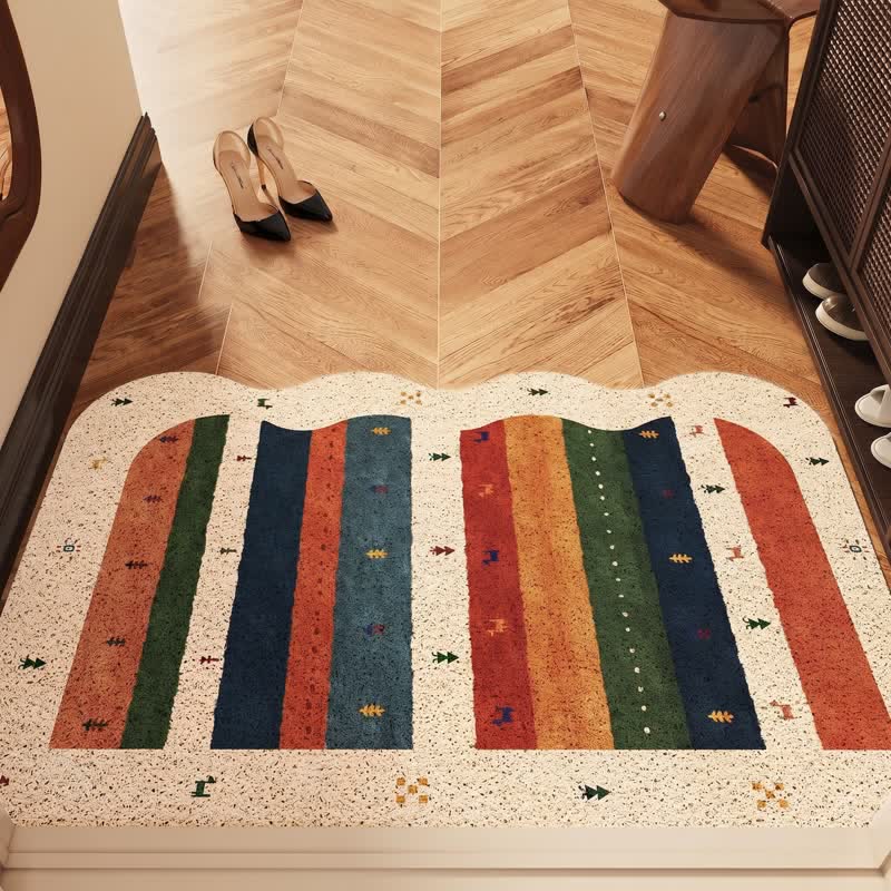 Vintage Tribal Rainbow PVC-Türvorleger - 35'' × 47'' - image 0