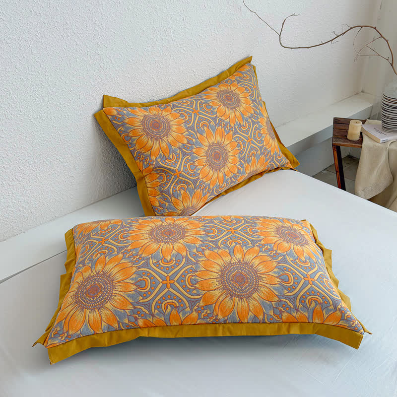 Boho-Sonnenblumen-3-lagige Musselin-Baumwolldecke - image 10